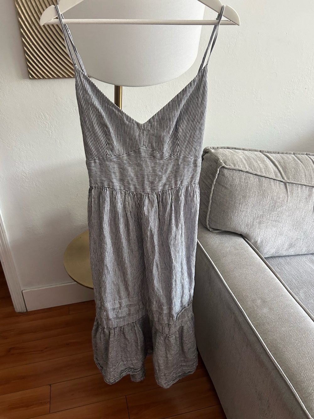 Lauren Ralph Lauren Linen  Striped Nautical Dress 12 Coastal Prepppy Sleeveless
